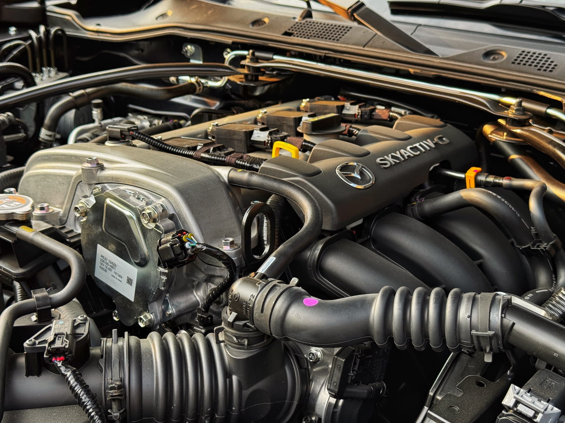 engine bay of the 2026 Mazda Miata