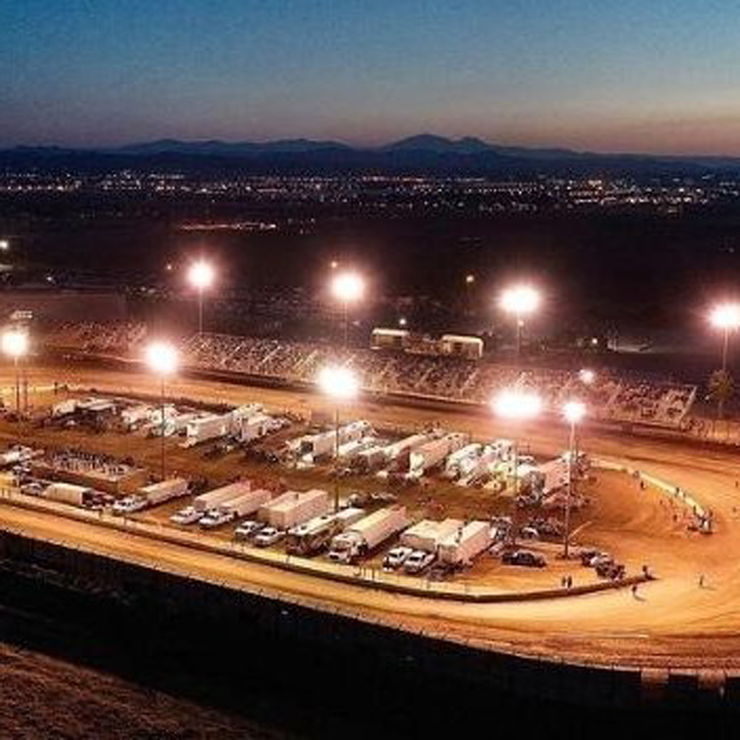 Perris Auto Speedway at night