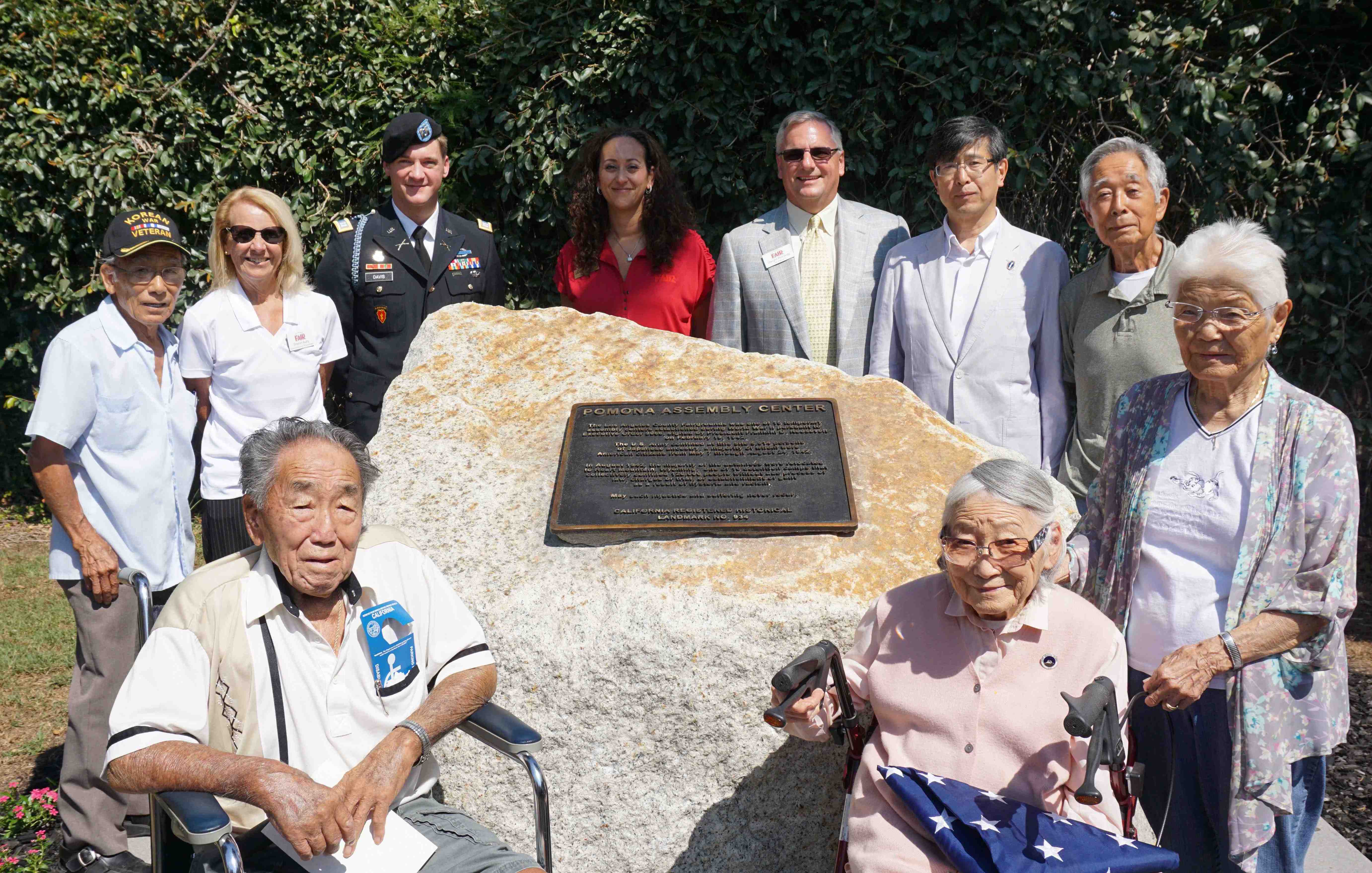 Pomona Assembly Center plaque dedication