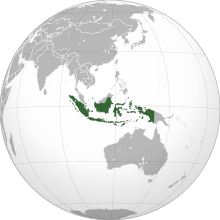 Indonesia location on globe