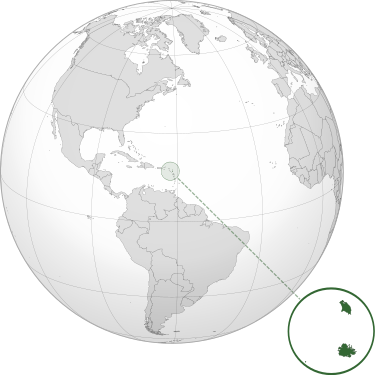 Antigua and Barbuda location on globe