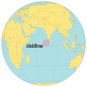 Maldives location on globe