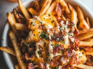 Imagem de Fritas com Queijo e Bacon