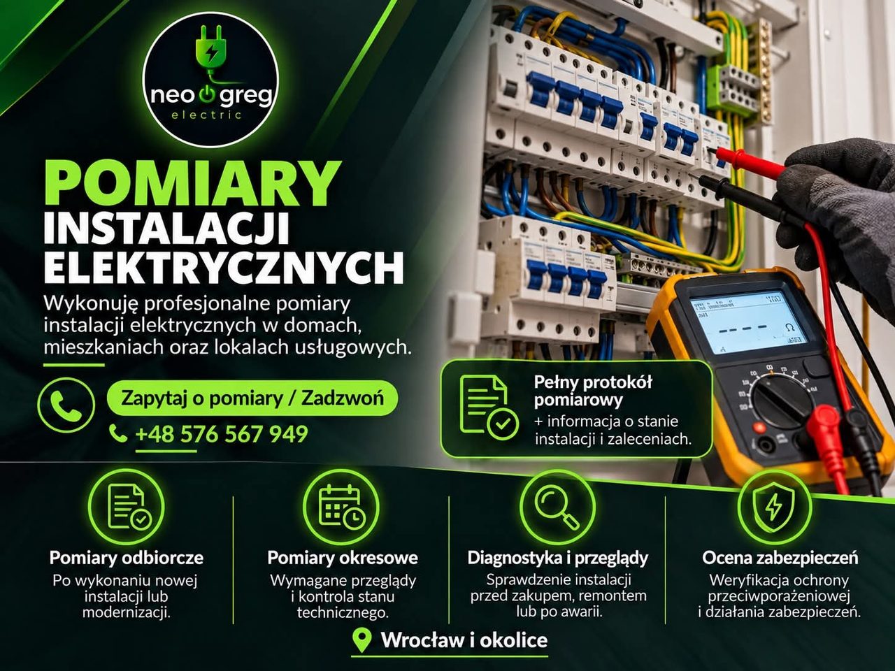Neogreg Electric - usługi elektryczne — realizacja