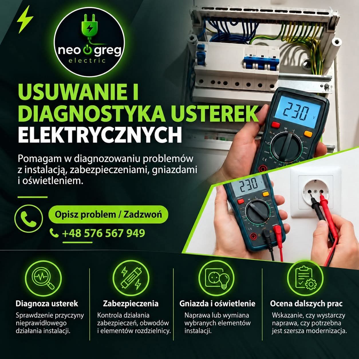 Neogreg Electric - usługi elektryczne — realizacja