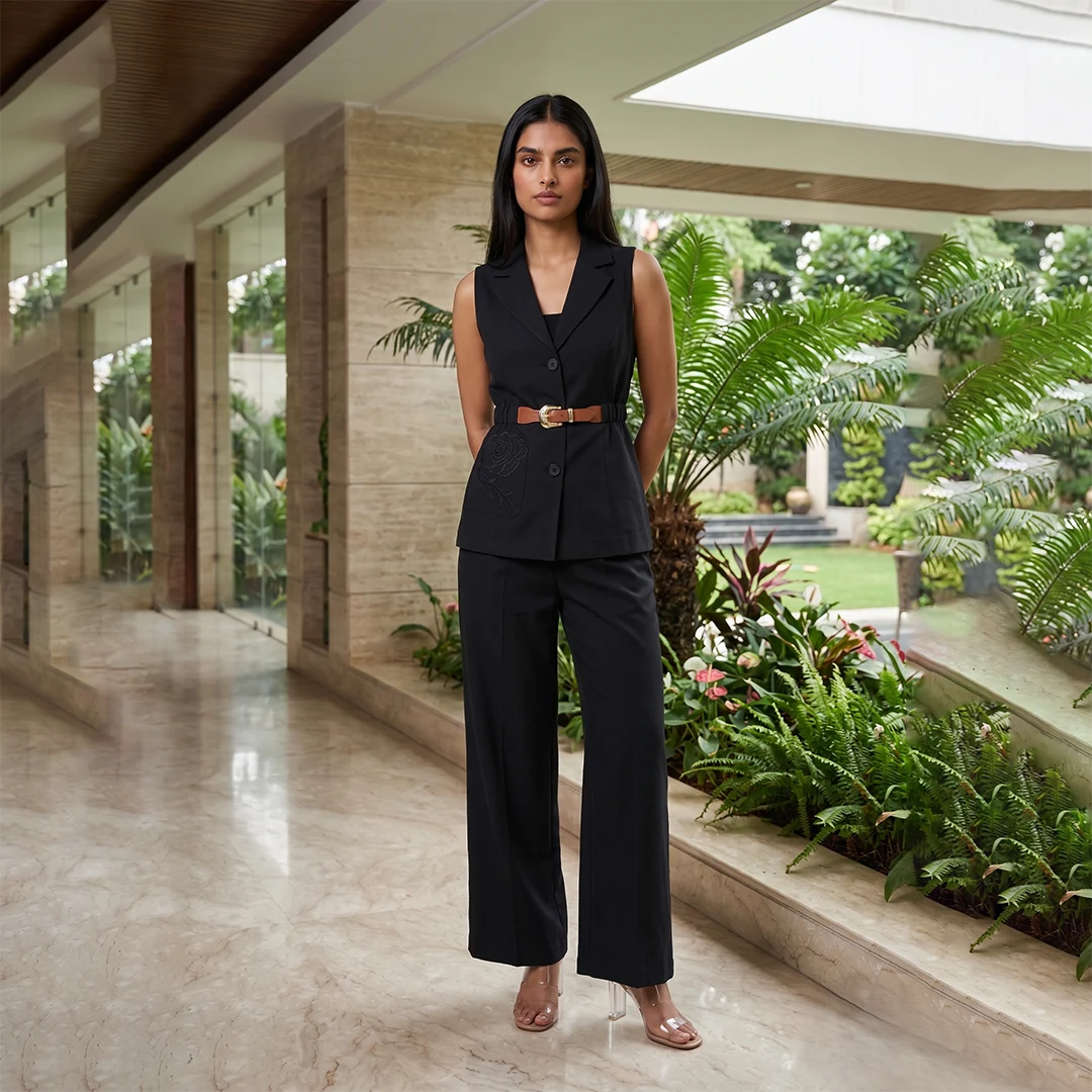 NOIR ROSE TAILORED SET