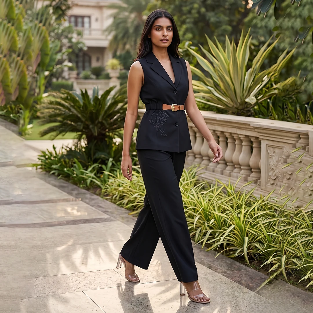 NOIR ROSE TAILORED SET view 2