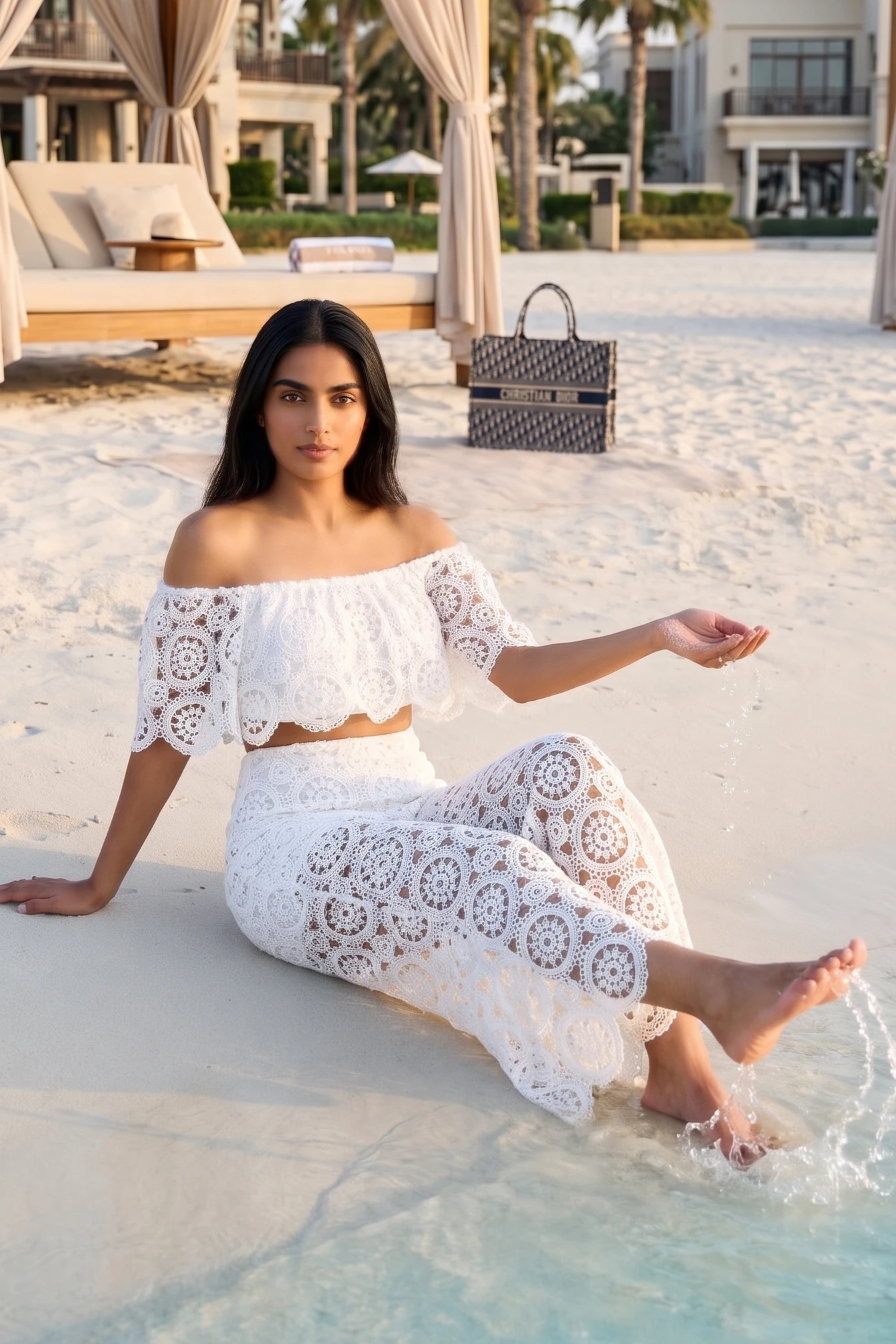 Soleil Lace Off-Shoulder Co-ord Set view 3