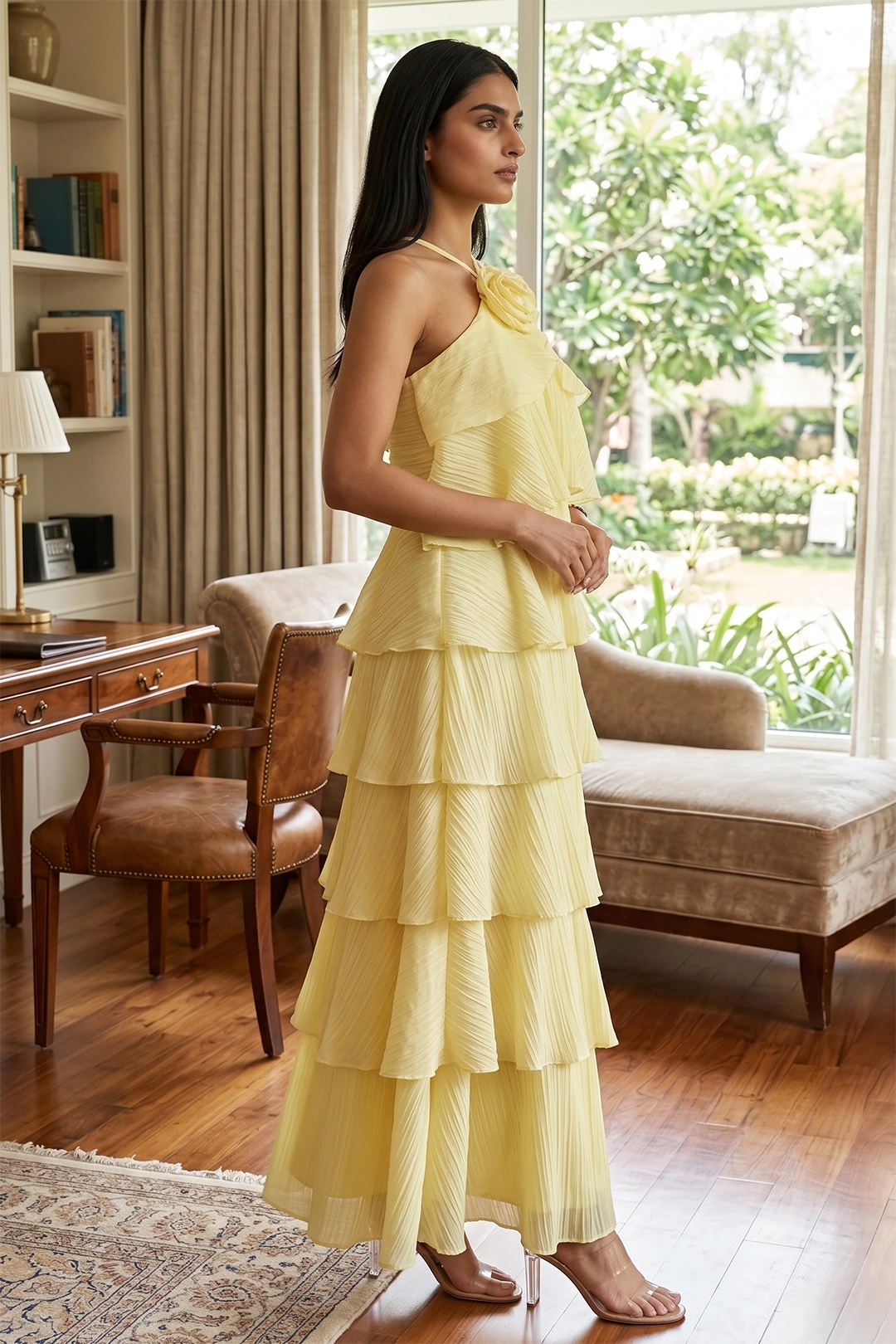 Buttercream Bloom Halter Gown view 2