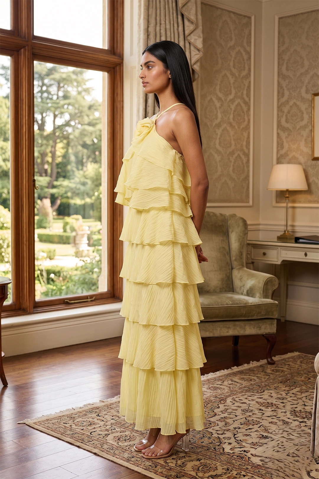 Buttercream Bloom Halter Gown view 3