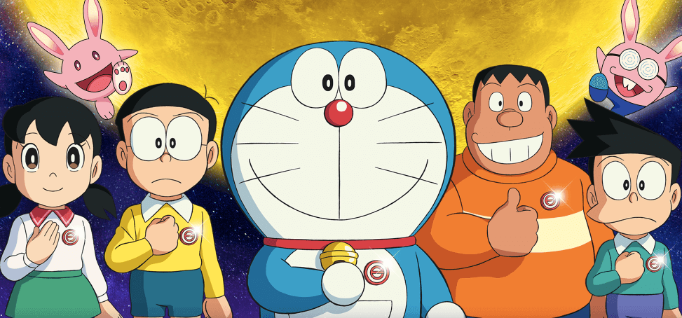 Bánh sinh nhật in ảnh bé và mèo Doraemon