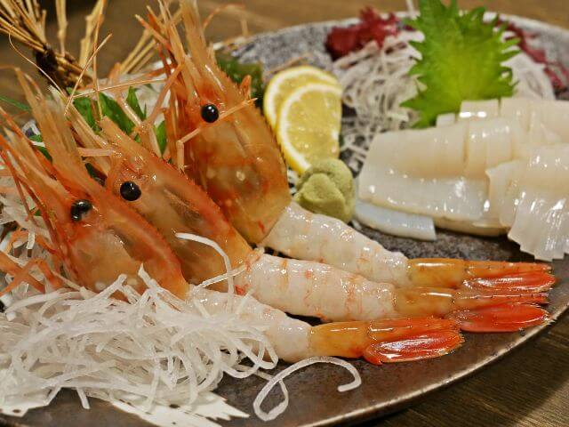 hải sản Nhật Bản seafood Botan-ebi (Tôm sọc ngô)