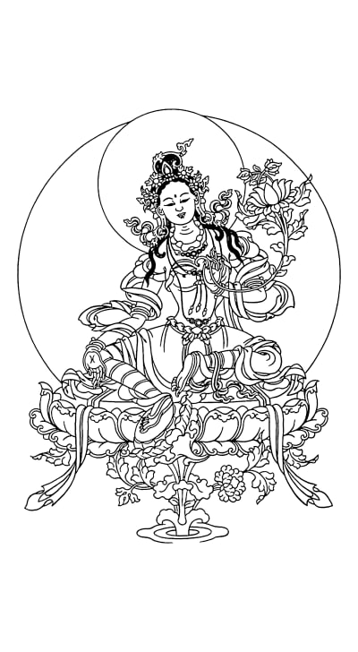 Green Tara/Tara_Black-White_ojeduy