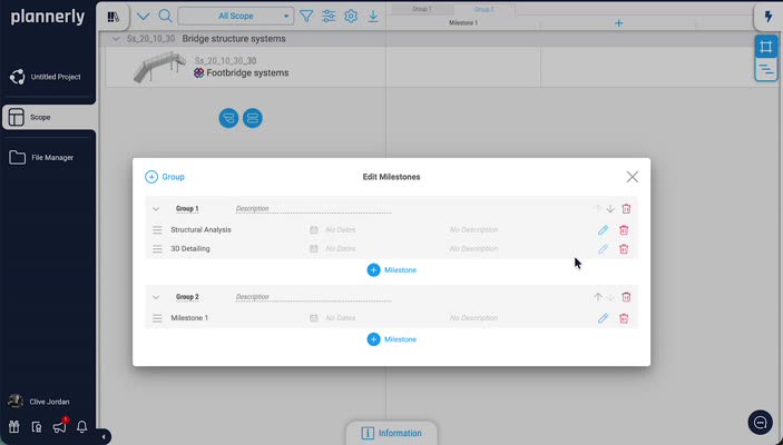 Drag milestones into groups