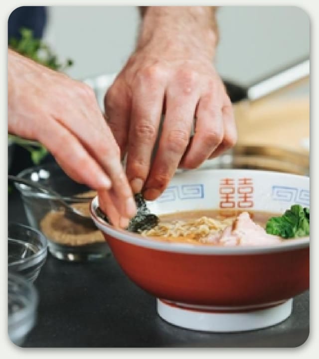 A bowl of ramen from the cooking class