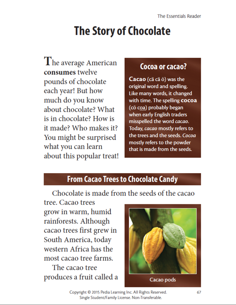 In Honor Of National Chocolate Day A Free Lesson From Em The Essentials Reader Em