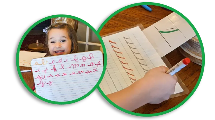 Students learning cursive handwriting with success from explicit systematic instruction found in Rhythm of Handwriting curriculum