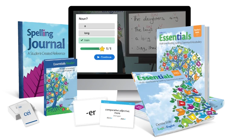 Curriculum components from the entry level volume of Essentials, an integrated language arts program based on the Science of Reading. 