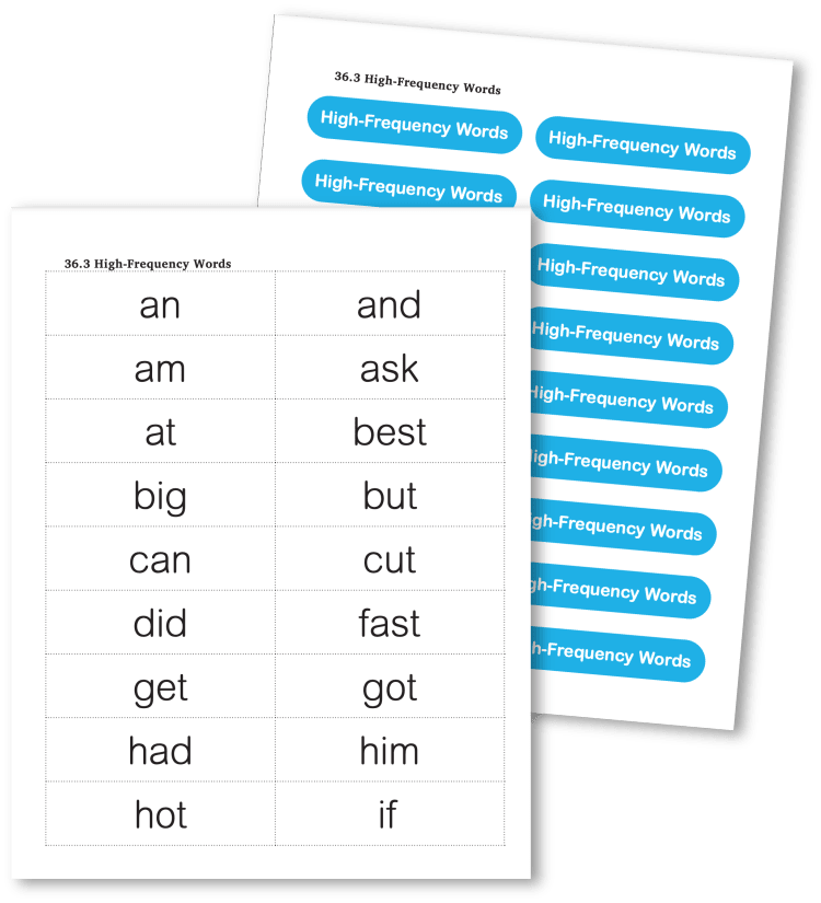 Downloadable pages from the Foundations workbook for additional high-frequency word practice