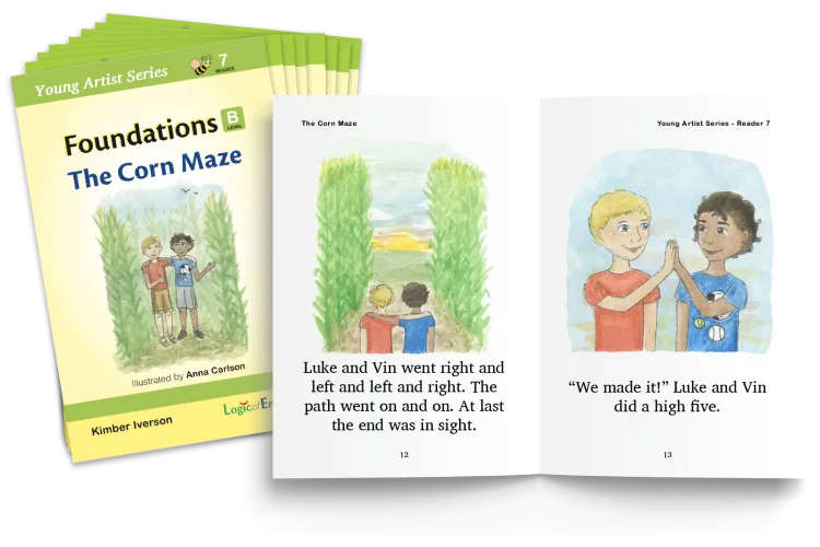 Set of eight decodable readers controlled for phonograms and spelling rules learned throughout Foundations B