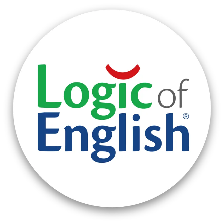 Logic of English logo in a white circle