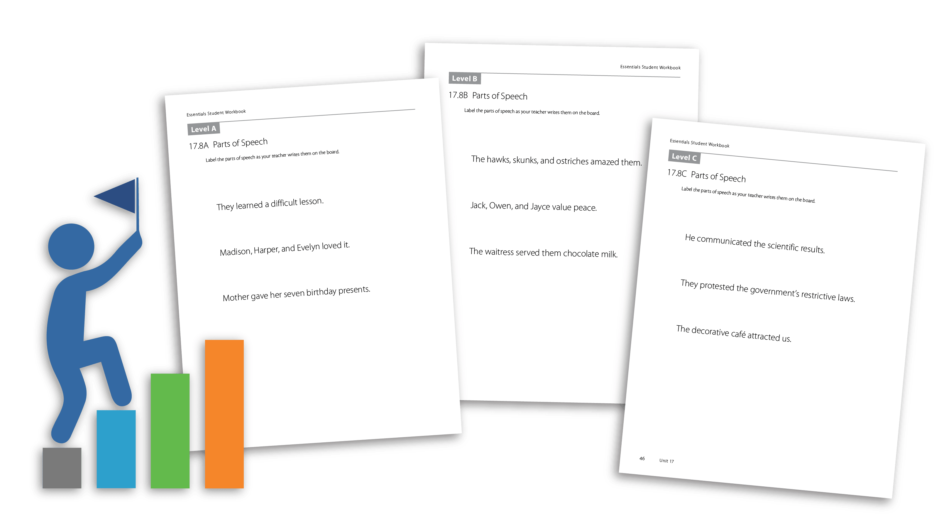 Three levels of practical application conveniently located within a single workbook to facilitate differentiated instruction.