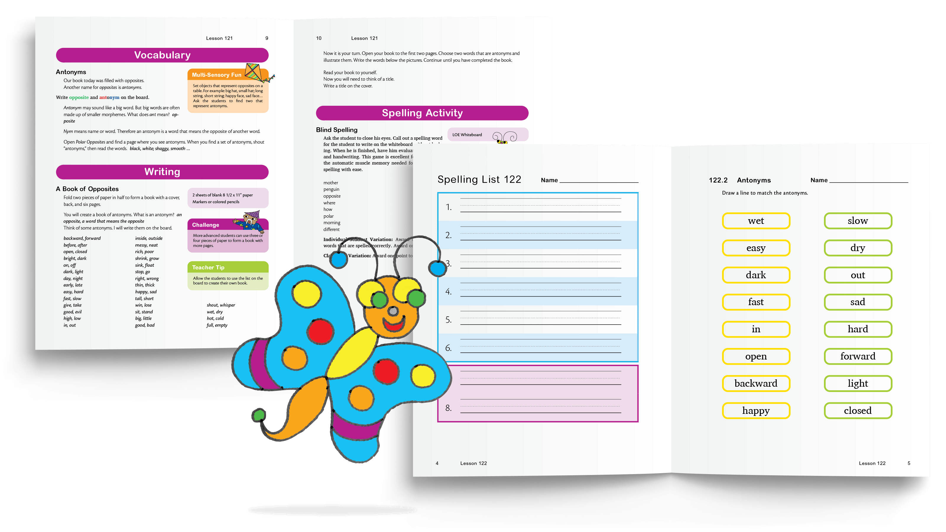 Explicit instructions for all student workbook activities are located in the Teacher's Manual.