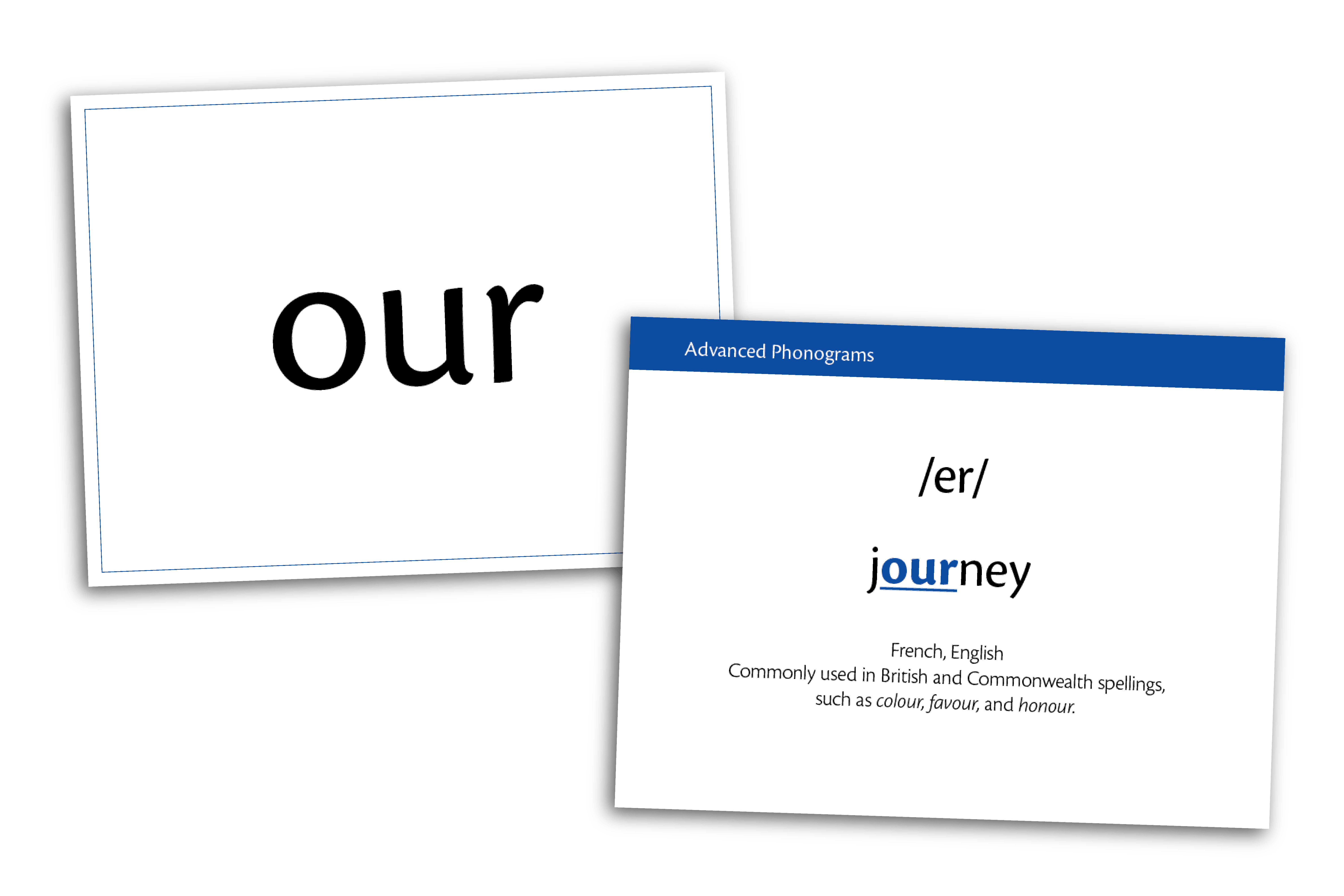 Advanced Phonogram Flash Card for the multi-letter phonogram OUR.