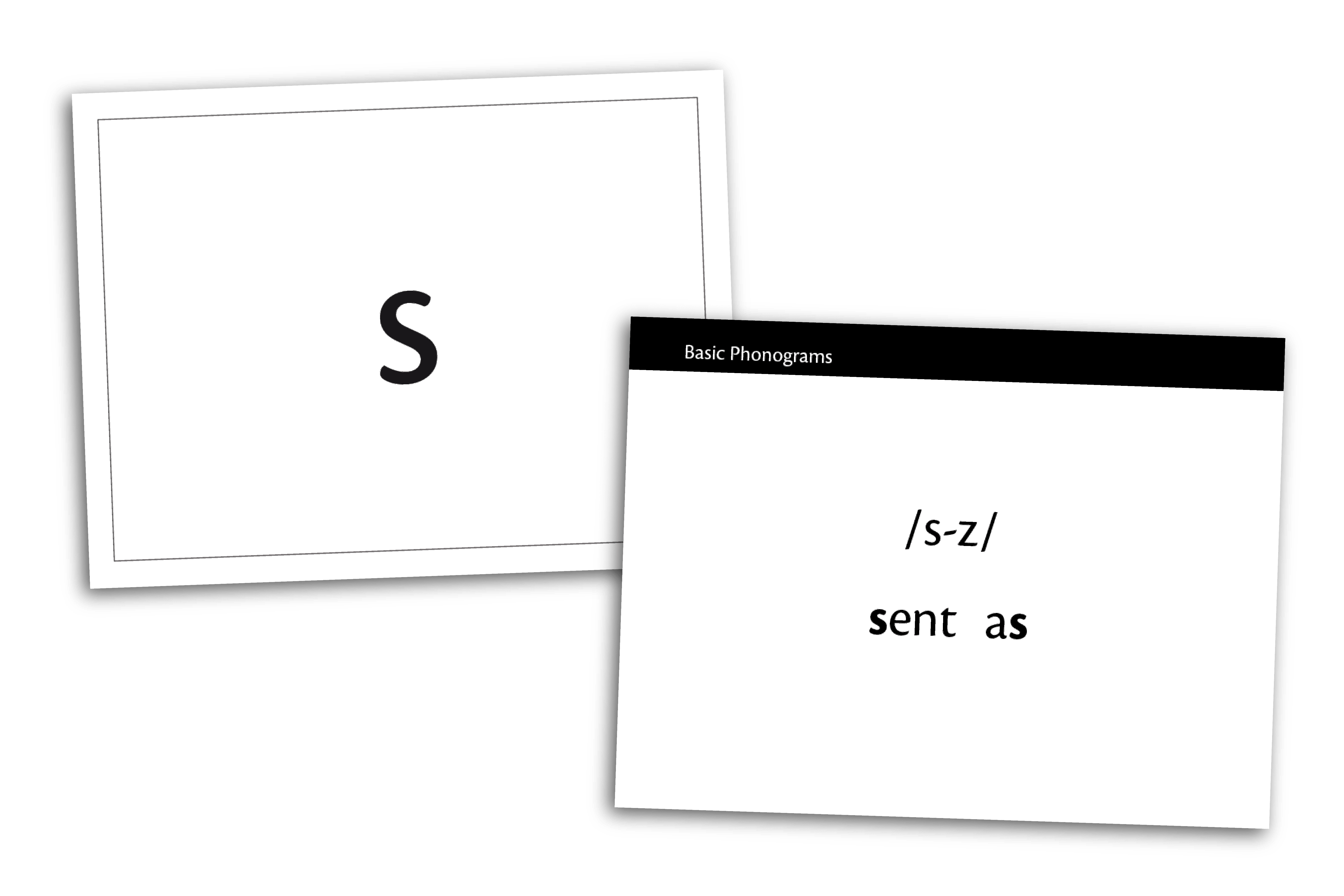 Basic Phonogram Flash Card containing the two sounds of S.