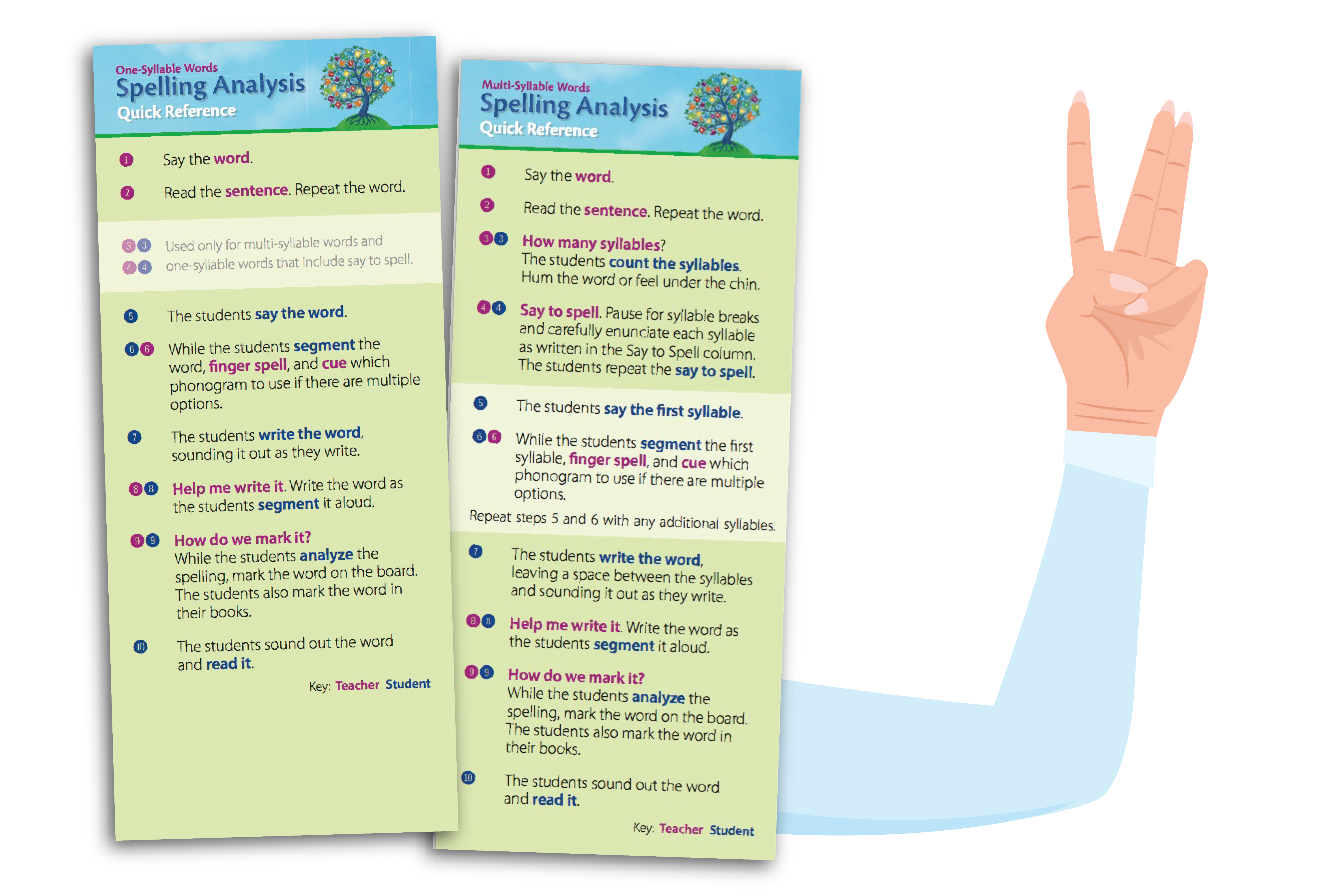 2-sided Spelling Analysis Quick References offers simple steps to follow when applying previously learned concepts to decoding unknown words.
