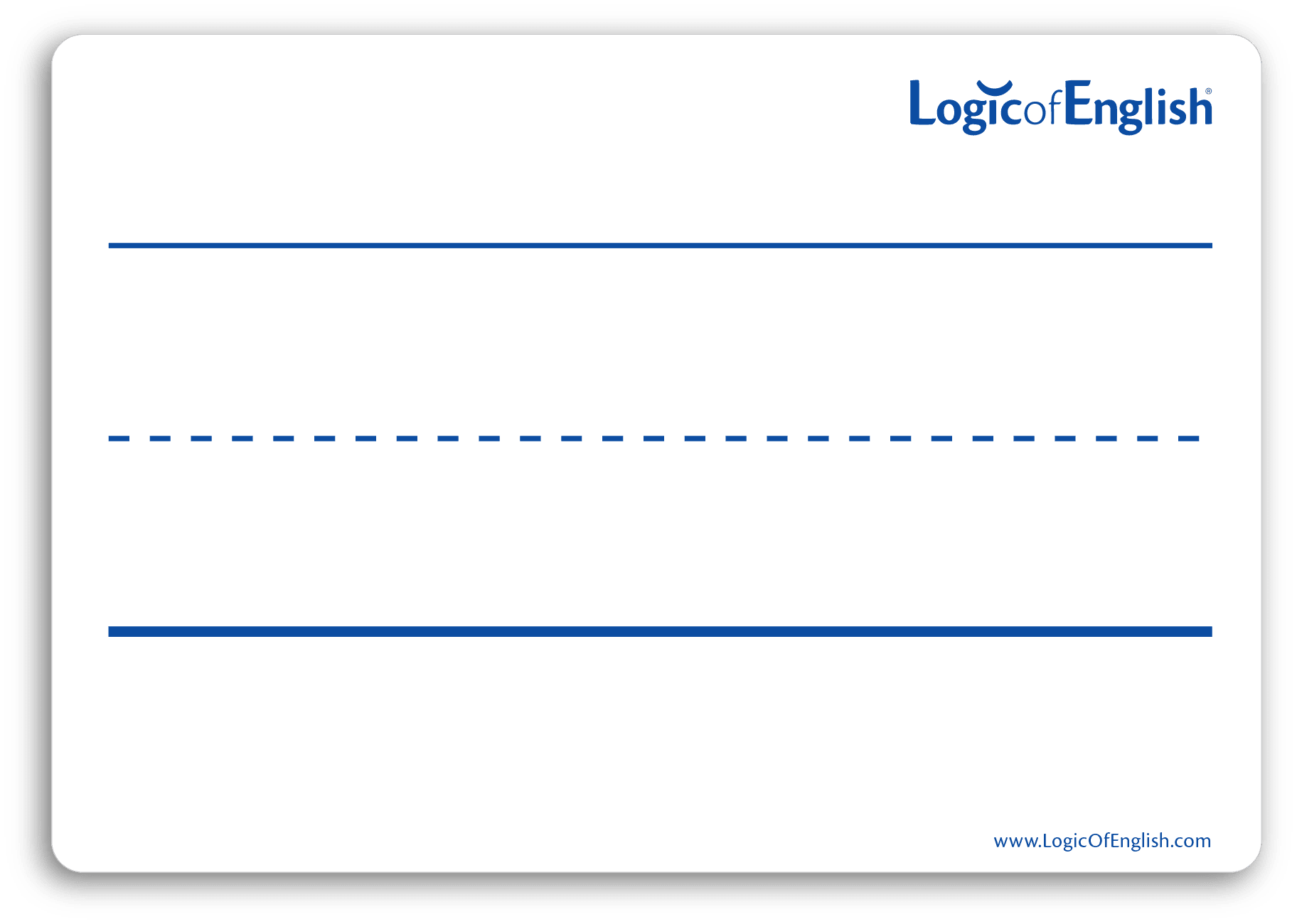 Durable, reusable, two-sided student whiteboard with printed handwriting lines in various sizes.