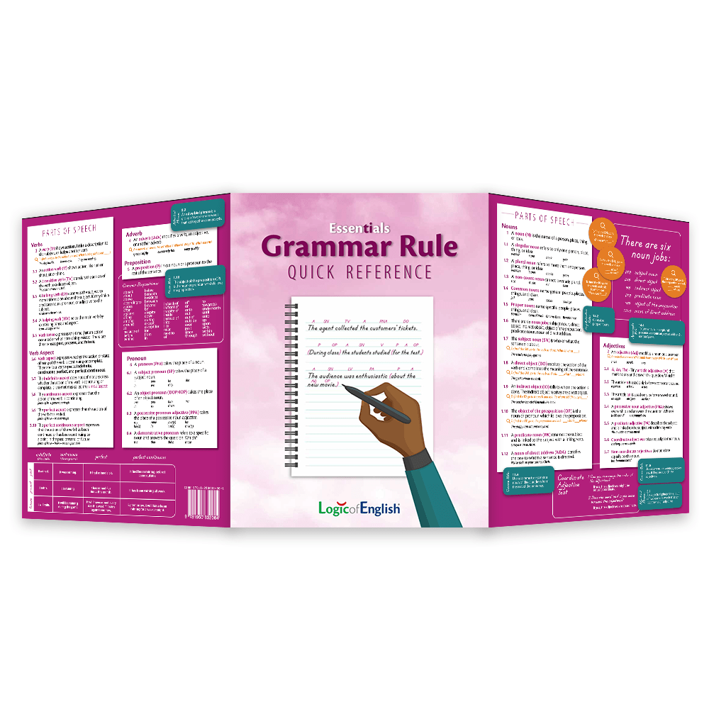 Essentials Grammar Rule Quick Reference contains all 84 grammar rules and definitions at a glance with helpful reminders and useful hints.