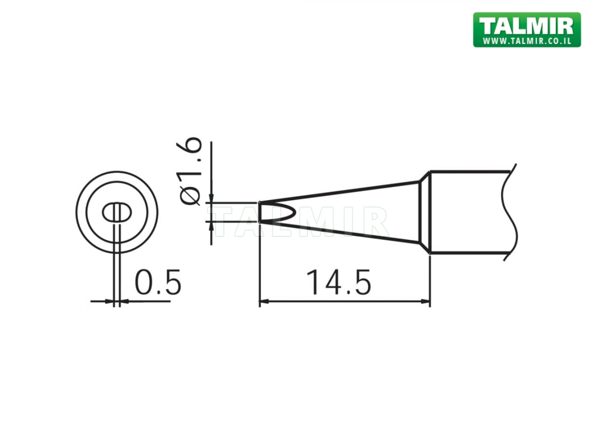 Hakko T18-D16 Chisel Solder Tip, 1.6mm