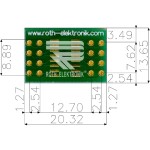 לוח מתאם לרכיבי SOIC-16 ~ DIP - SMD