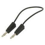 כבל בדיקה - 4MM PLUG ~ 4MM PLUG 0.5M - בידוד שחור