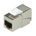 מחבר מסוכך RJ45 8P8C - נקבה לנעיצה לכבל - CAT6