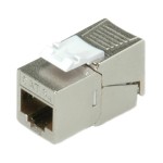 מחבר מסוכך RJ45 8P8C - נקבה לנעיצה לכבל - CAT6A