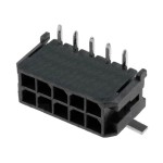 מחבר MOLEX להלחמה למעגל מודפס - סדרת MICRO-FIT - זכר 2 מגעים