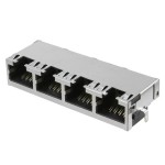 מחבר מסוכך RJ45 - נקבה למעגל מודפס - RJE72-488-1401 - CAT5E