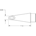 ראש לידית מלחם - METCAL SMTC-0185 - HOOF 2MM