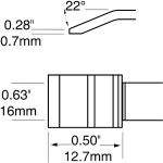 ראש לידית מלחם - METCAL PTTC-705 - BLADE 16MM