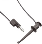 כבל בדיקה שחור - POMONA 3782 , HOOK ~ 4MM PLUG , 300MM