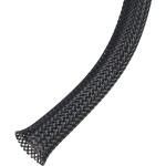 שרוול הגנה שחור מפוליאסטר לכבלים - קוטר 20 מ''מ - גליל 25 מטר