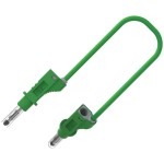 כבל בדיקה מבודד - 4MM PLUG ~ 4MM PLUG 0.5M - בידוד ירוק