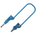 כבל בדיקה מבודד - 4MM PLUG ~ 4MM PLUG 0.5M - בידוד כחול