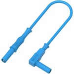 כבל בדיקה מבודד - 4MM PLUG ~ 4MM R/A PLUG 1M - בידוד כחול