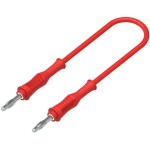 כבל בדיקה - 4MM PLUG ~ 4MM PLUG 0.5M - בידוד אדום