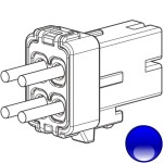 מחבר JST ללחיצה לכבל - סדרת JWPS - בידוד כחול - נקבה 4 מגעים