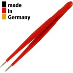 פינצטה מקצועית - 200MM - ROUND & BLUNT - SERRATED TIPS