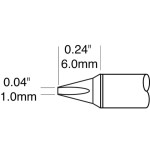 ראש לידית מלחם - METCAL CVC-8CH0010P - CHISEL 1.0MM